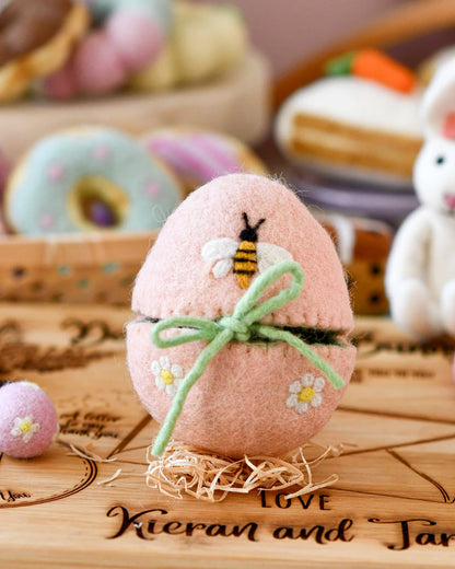 Felt Egg Cover - Peach Bee