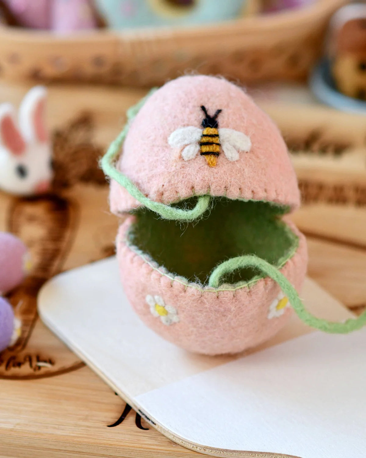 Felt Egg Cover - Peach Bee