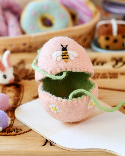 Felt Egg Cover - Peach Bee