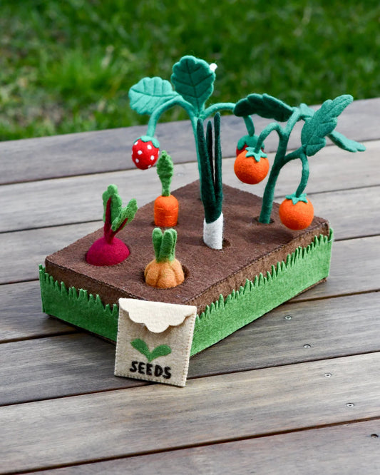 Grow Your Own Garden - Felt Planter Box With Sprouts And Vegetables