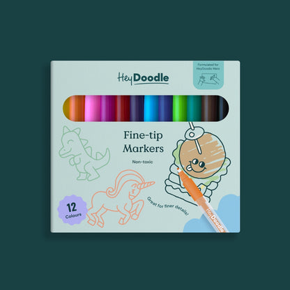 Hey Doodle Markers - Set of 12 - Fine Tip