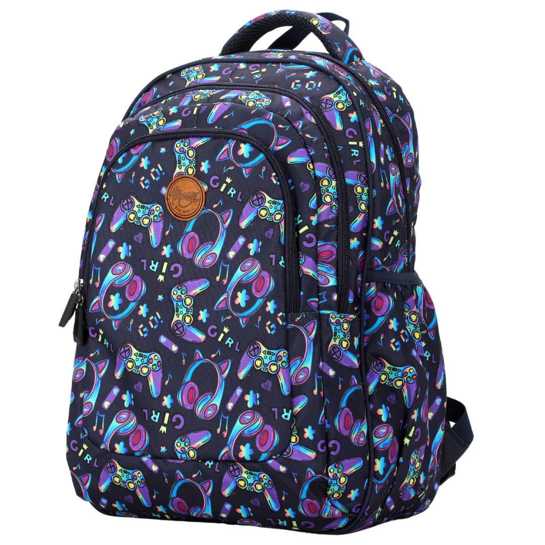 Large School Backpack - Girl Gaming