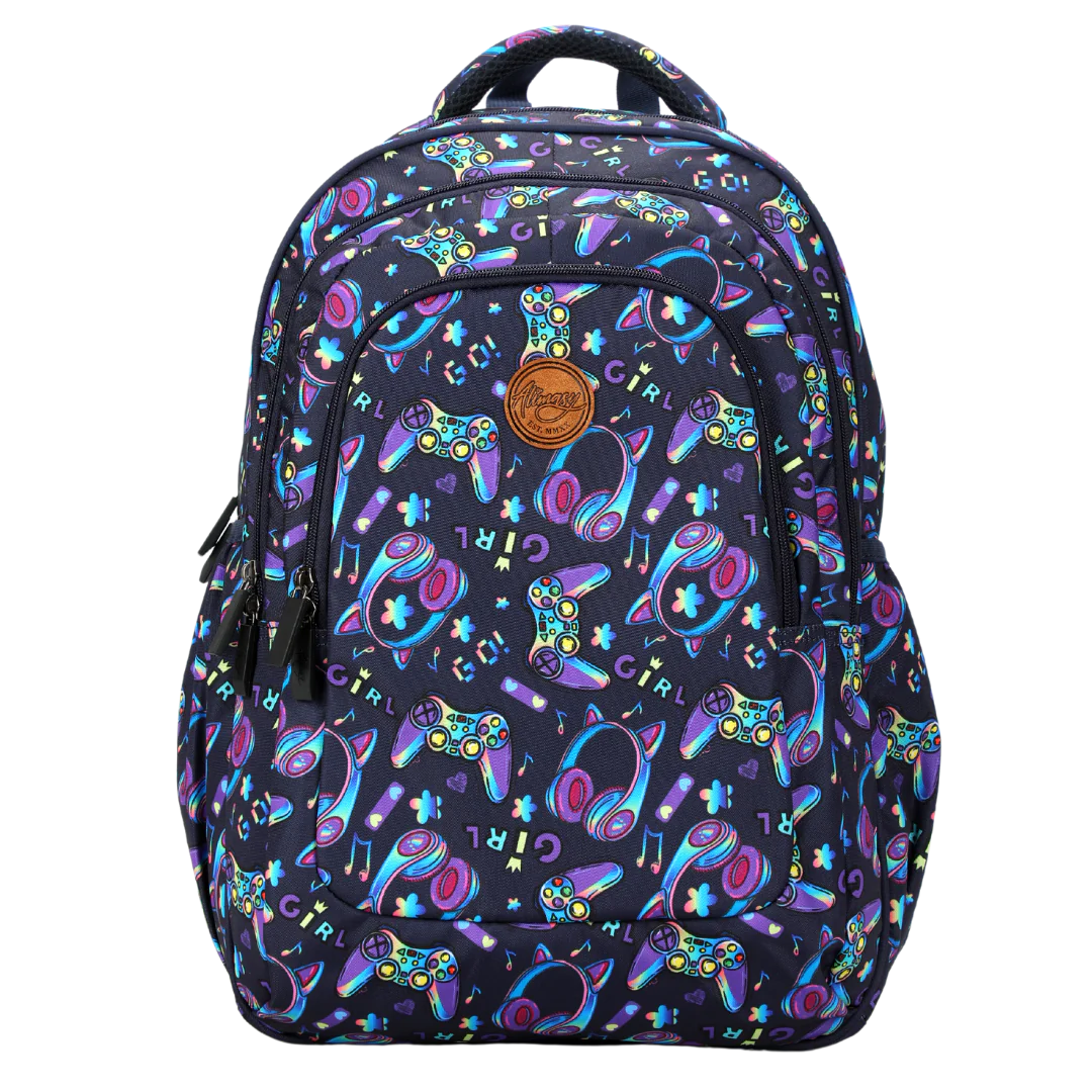 Large School Backpack - Girl Gaming