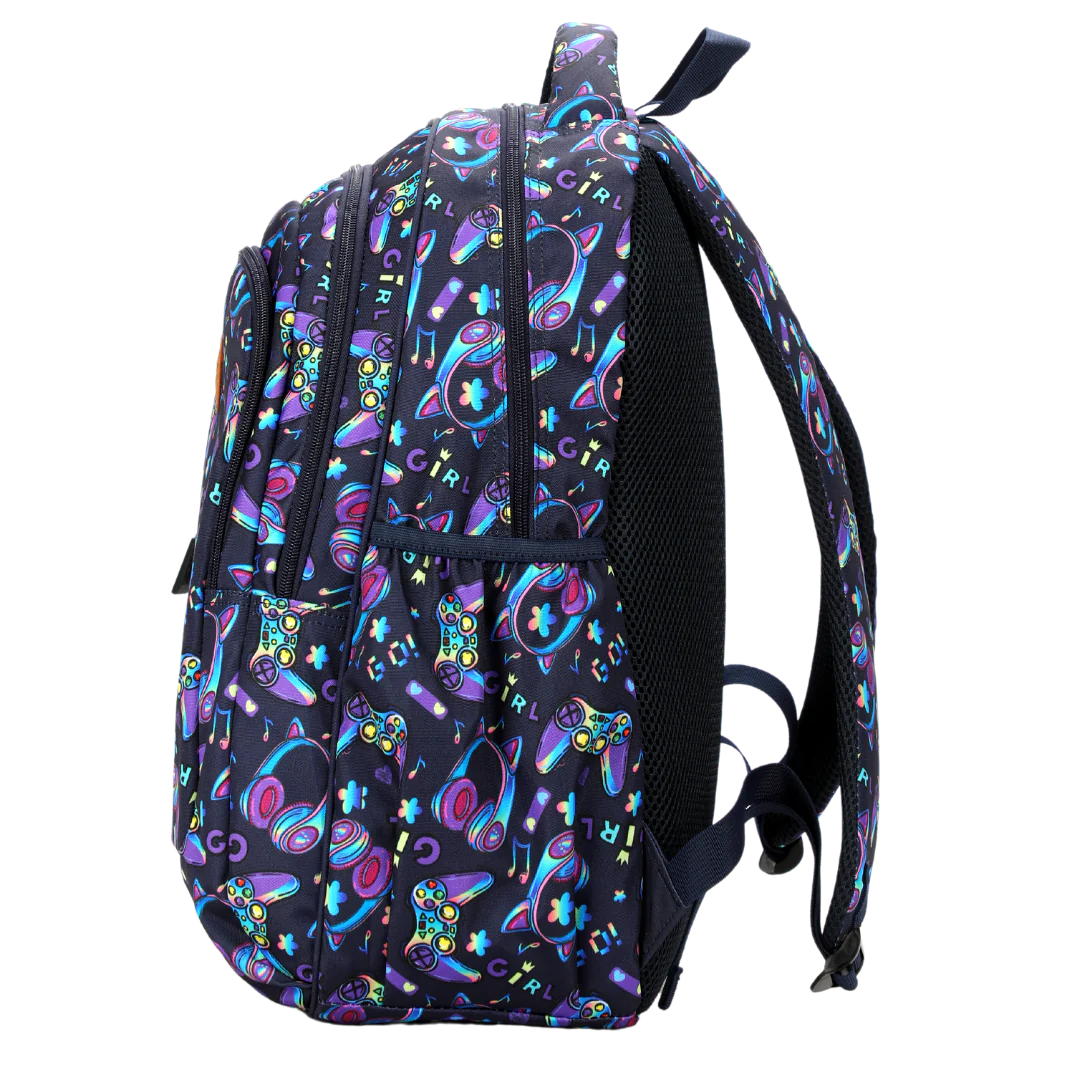 Large School Backpack - Girl Gaming
