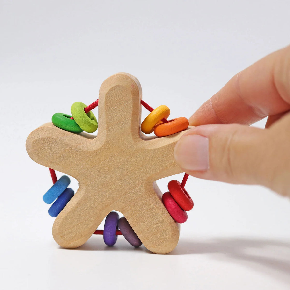 Grimm’s Rattle - Rainbow Star with Beads