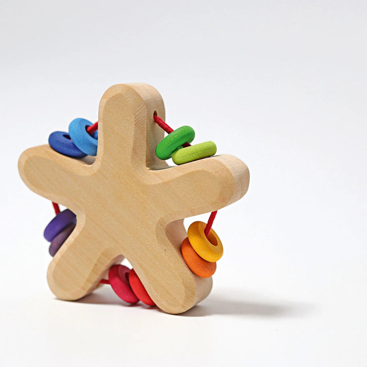 Grimm’s Rattle - Rainbow Star with Beads
