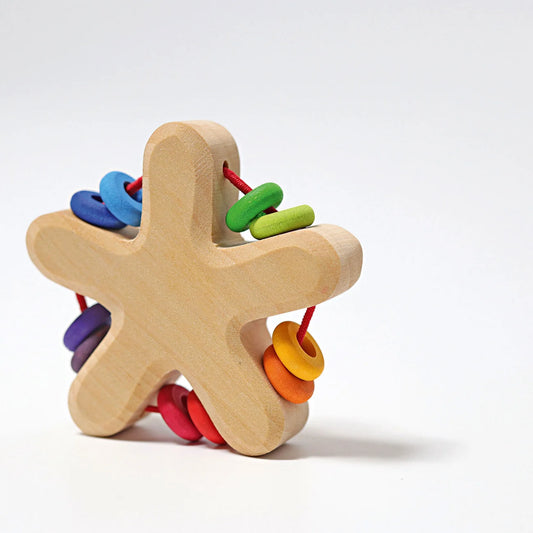 Grimm’s Rattle - Rainbow Star with Beads