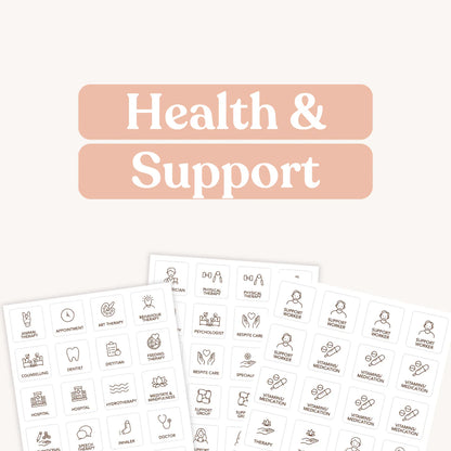Tile Labels - Health and Support