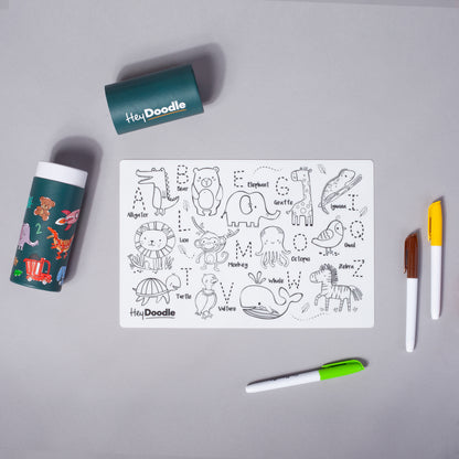 HeyDoodle Wipeable Colouring In - MINI - Into The Wild
