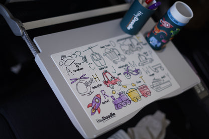 HeyDoodle Wipeable Colouring In - MINI - Toot Toot