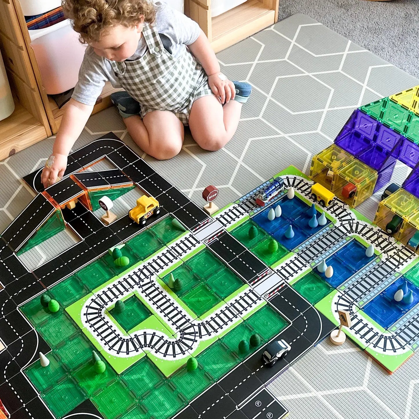 Magnetic Tile Topper - Train Track Pack (36 Piece)