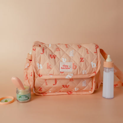 Doll's Nappy Bag and Set - Peachy Alphabet