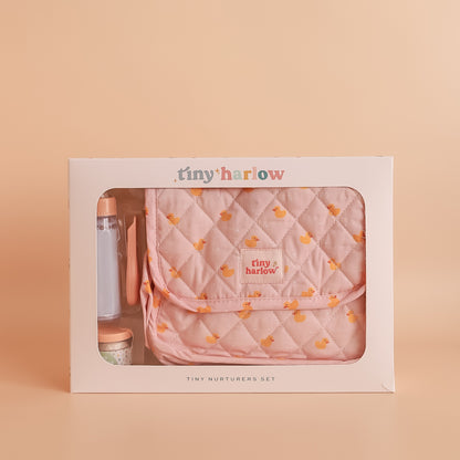 Tiny Nurturers Doll's Nappy Bag and Set - Pink Ducky
