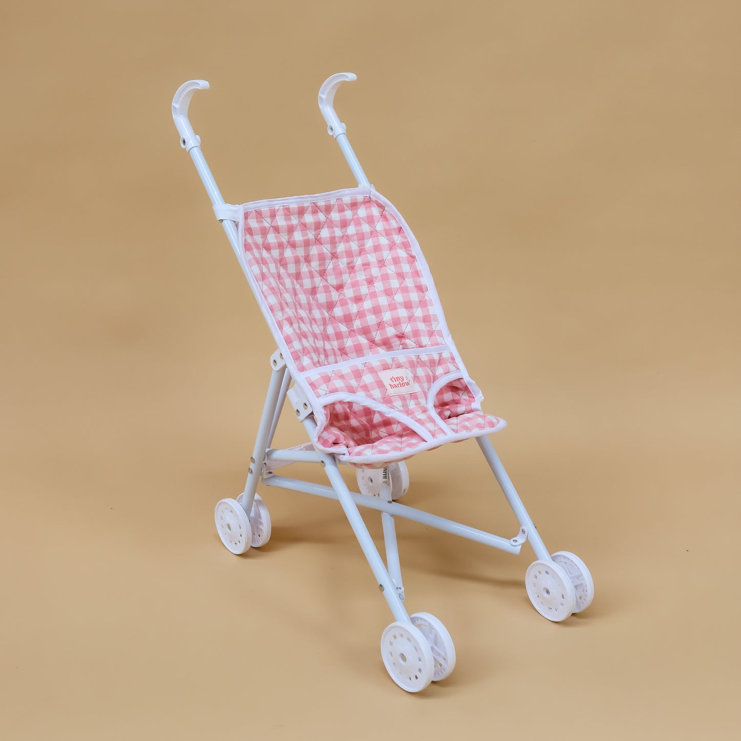 Folding Dolls Stroller - Pink Gingham