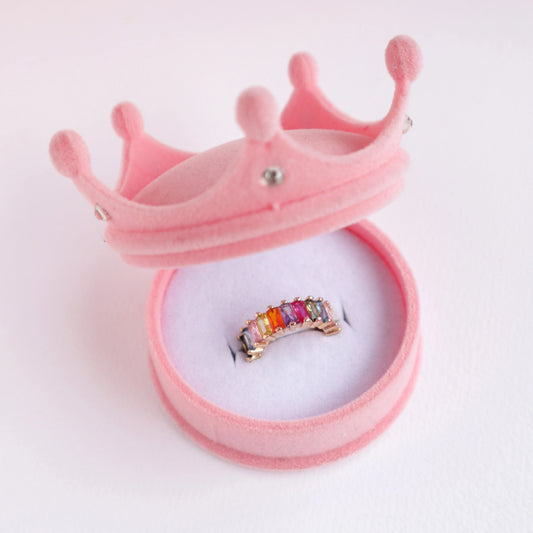 PRE ORDER - Ring - Endless Rainbow in Velvet Crown Box
