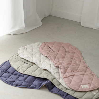 Linen Pram Liner - Dusty Rose and Gingham