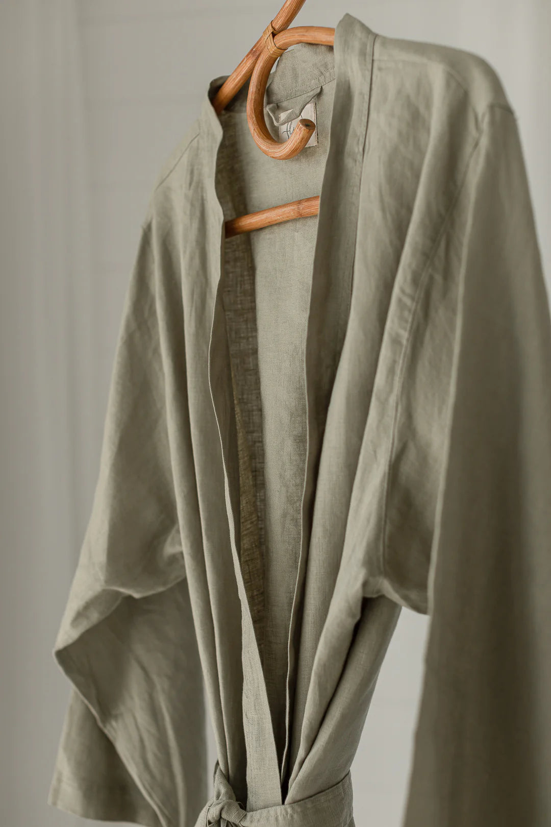 French Linen Robe - Soft Sage