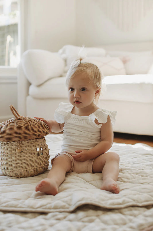 Linen Play Mat - Oat and Gingham