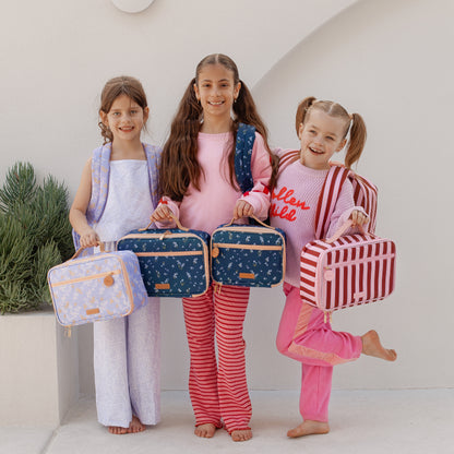 Large Lunch Bag - Burgundy Stripe