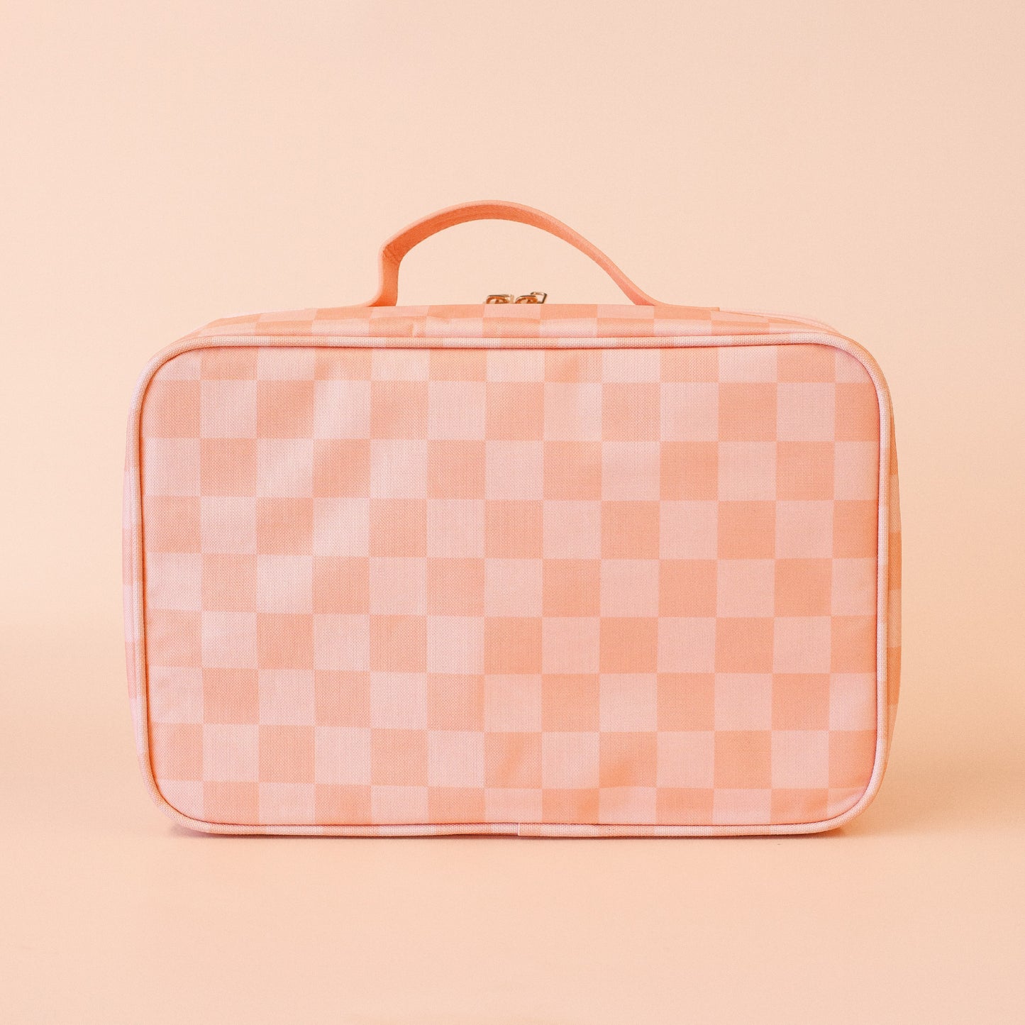 Large Lunch Bag - Peach Check