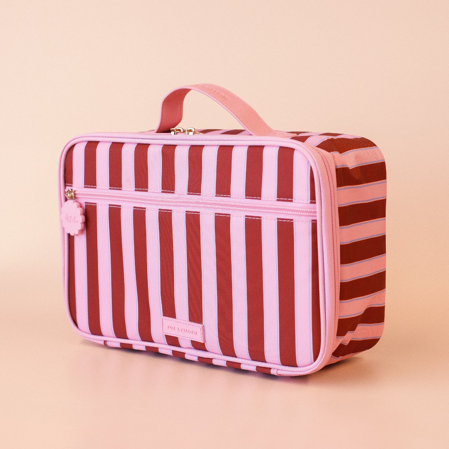 Large Lunch Bag - Burgundy Stripe