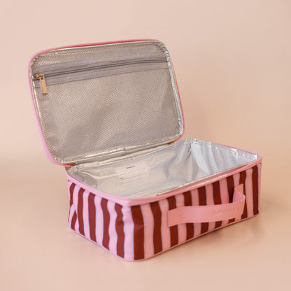 Large Lunch Bag - Burgundy Stripe