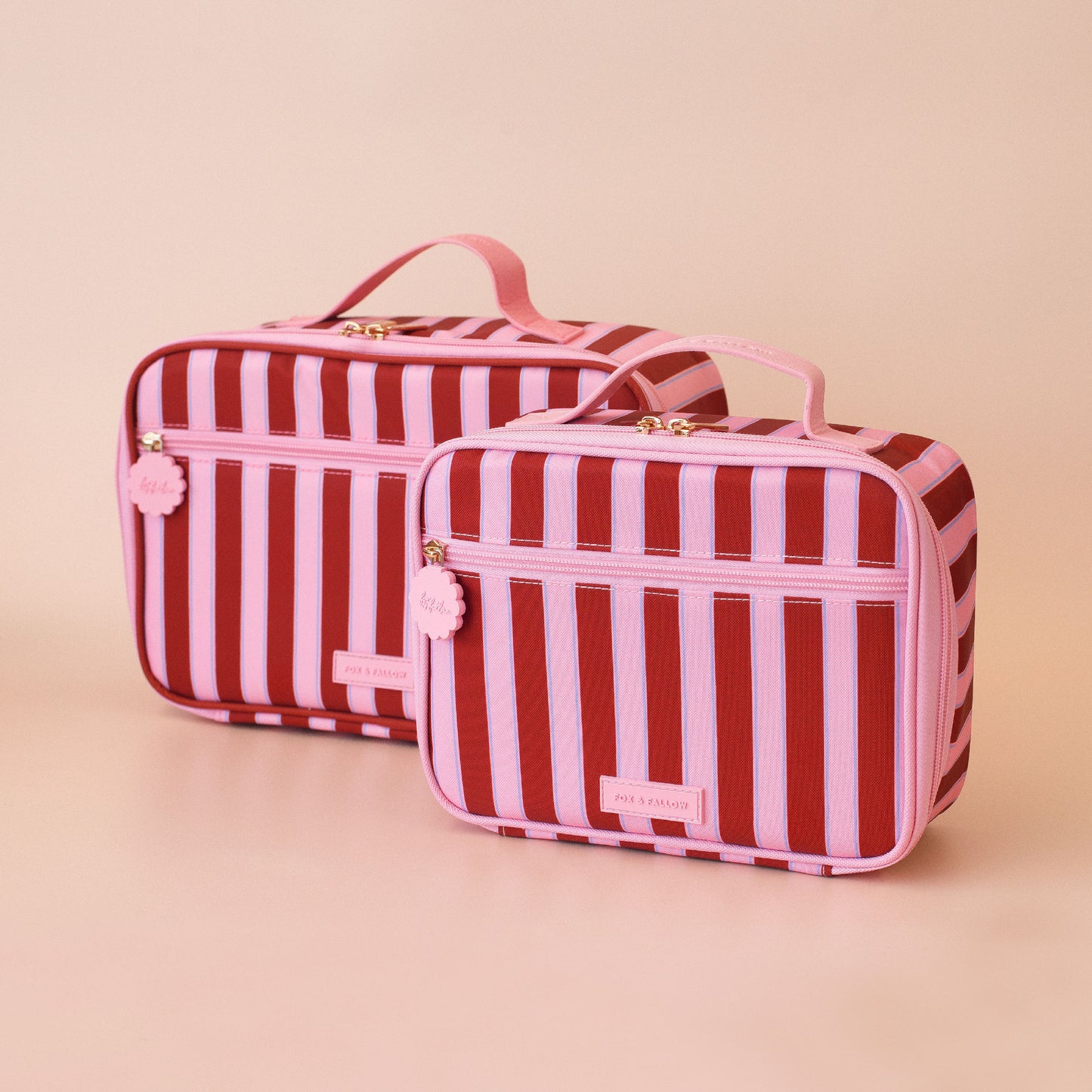 Large Lunch Bag - Burgundy Stripe