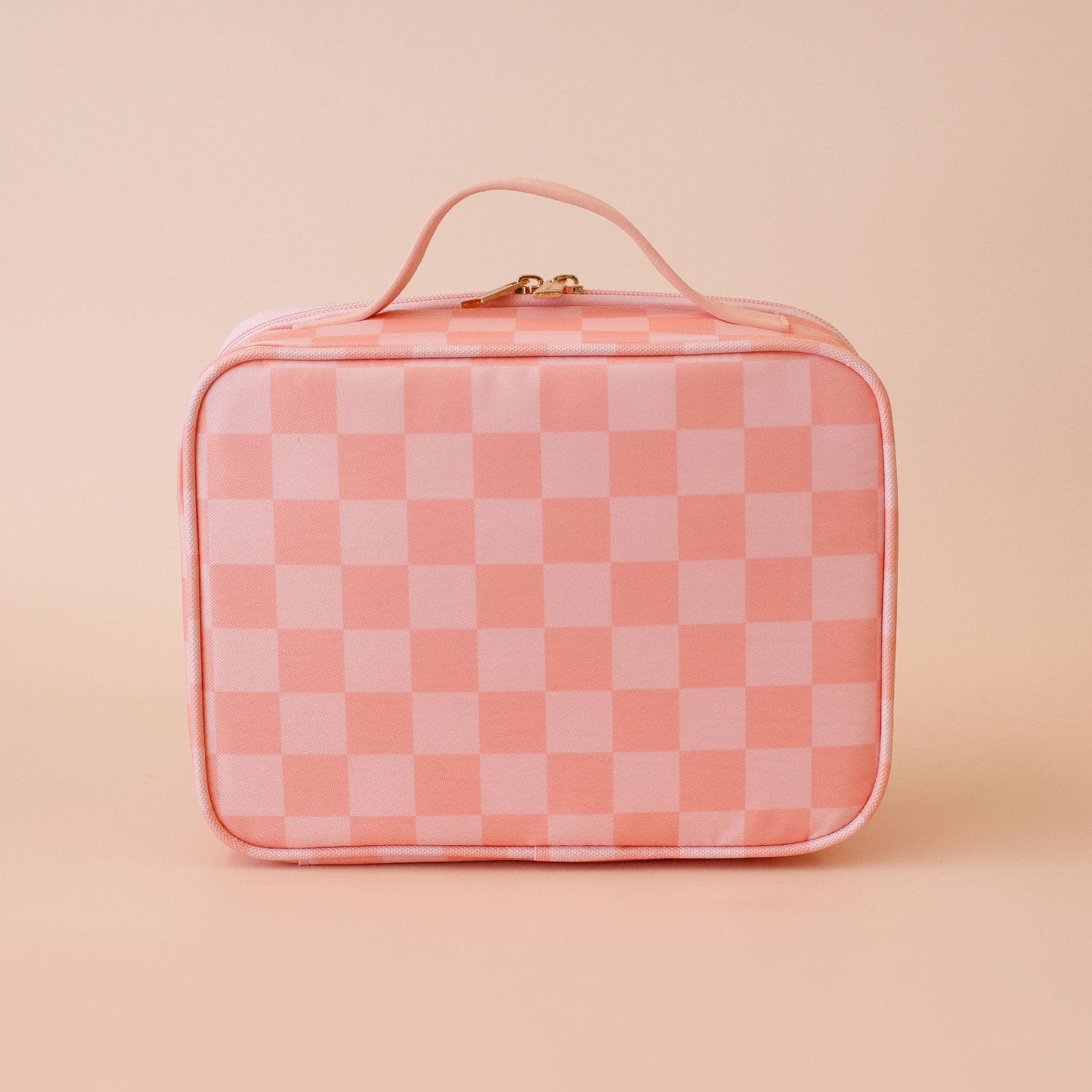 Mini Lunch Bag - Peach Check