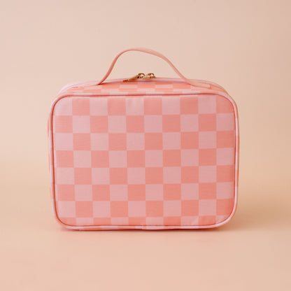 Mini Lunch Bag - Peach Check