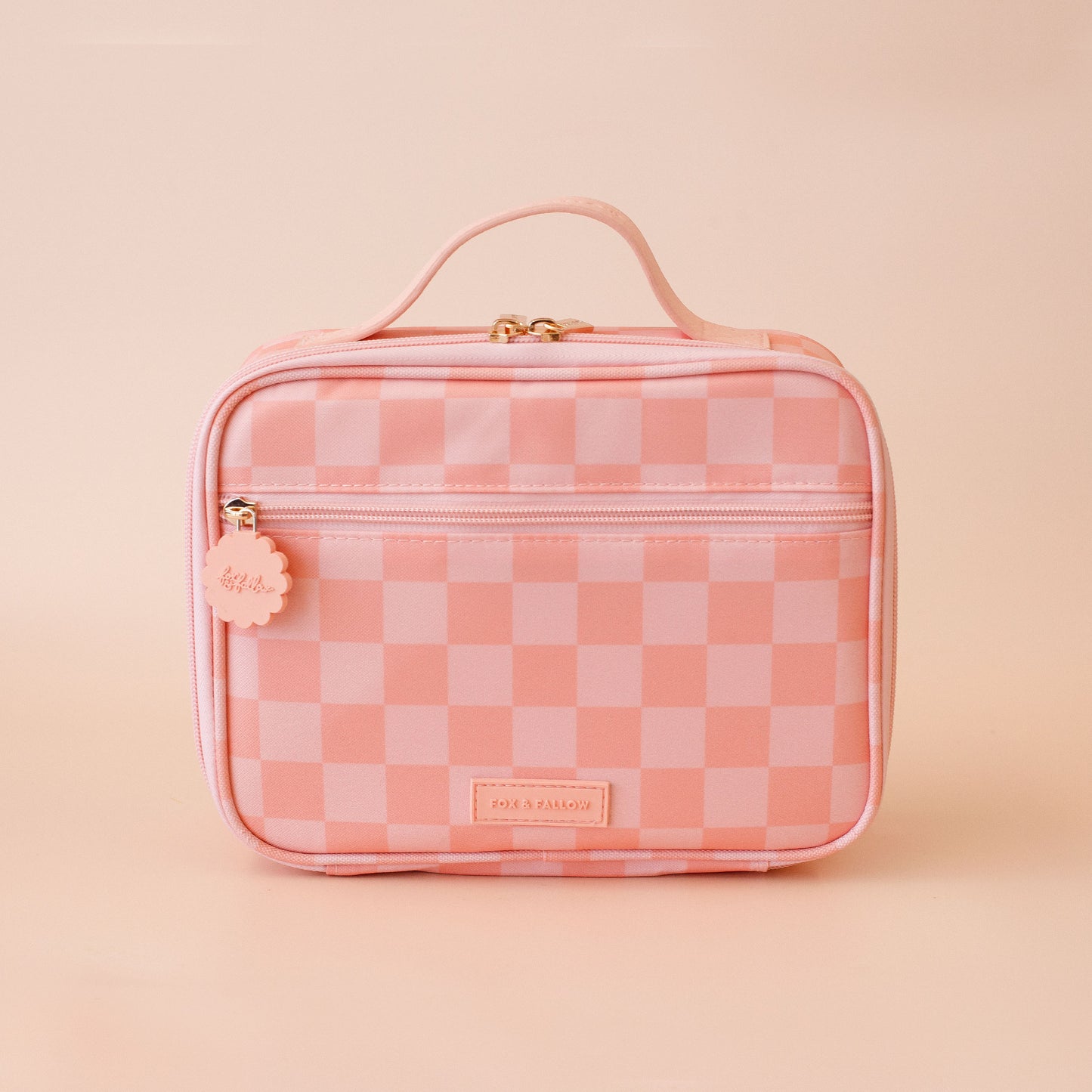 Mini Lunch Bag - Peach Check