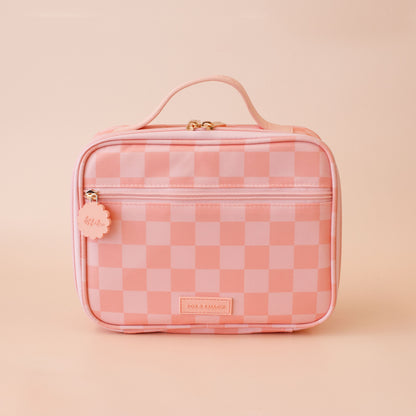 Mini Lunch Bag - Peach Check
