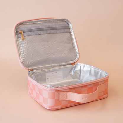 Mini Lunch Bag - Peach Check