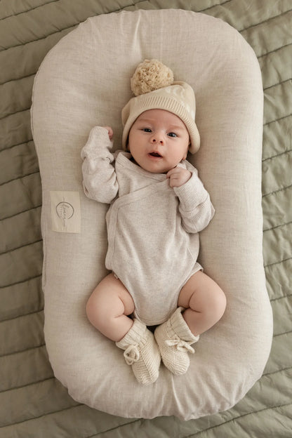 Baby Lounger Nest and Cover - Natural Oat Linen