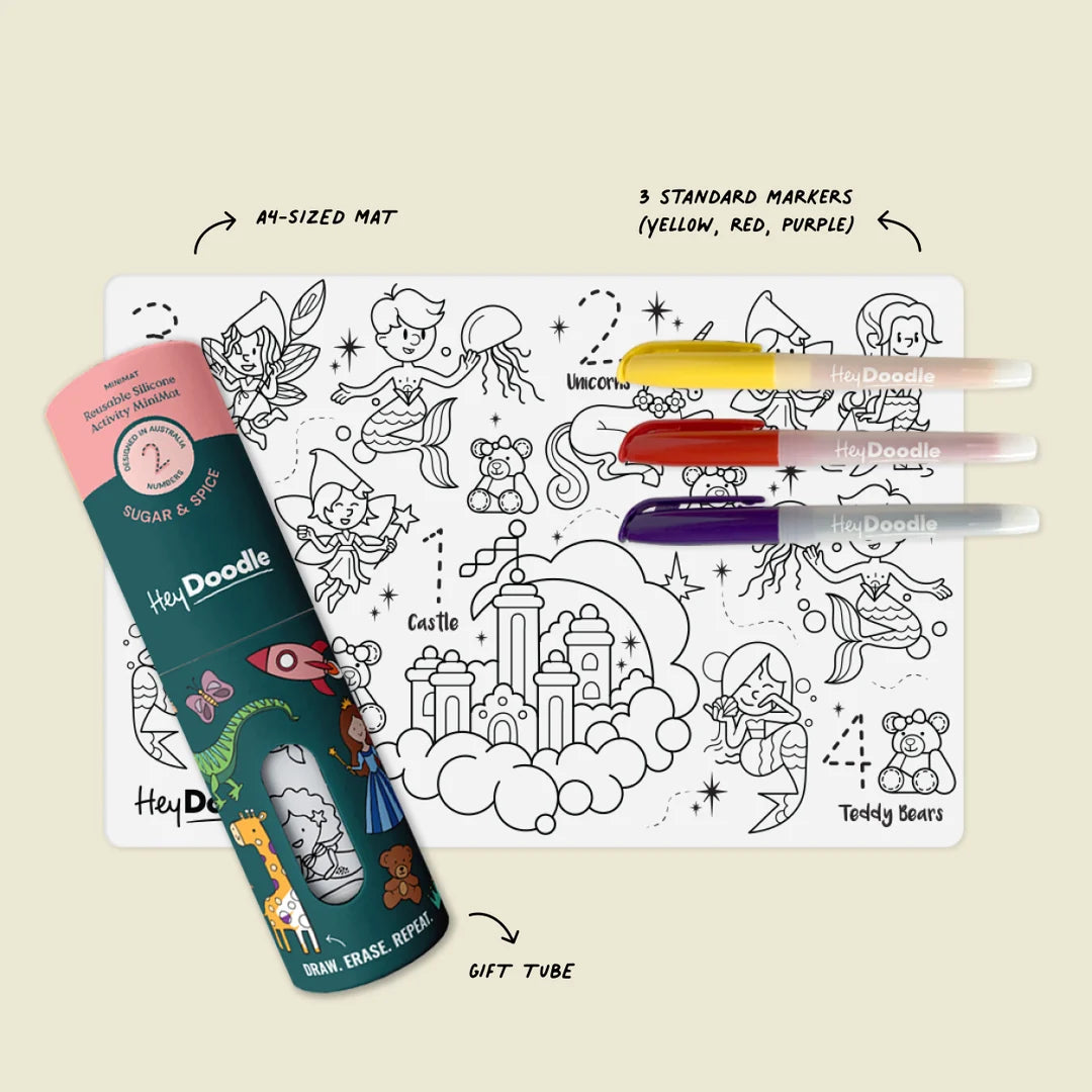 HeyDoodle Wipeable Colouring In - MINI - Sugar and Spice