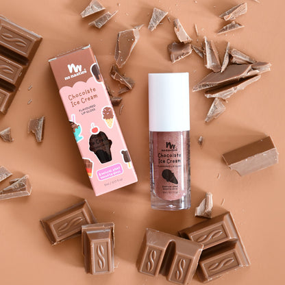 Scented Natural Lip Gloss - Chocolate Ice Cream - Shimmer Tan