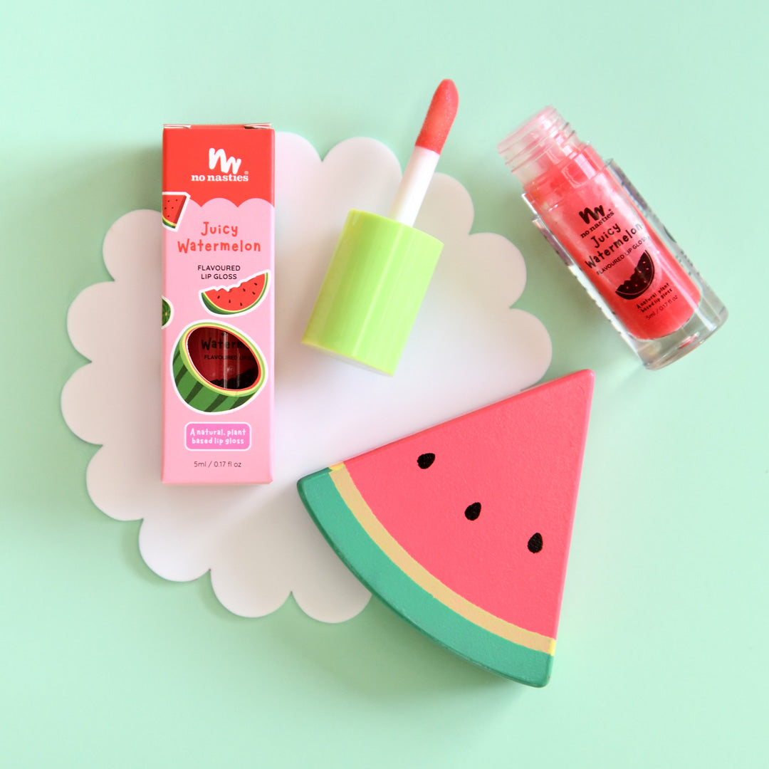 Scented Natural Lip Gloss - Watermelon - Bright Watermelon Pink