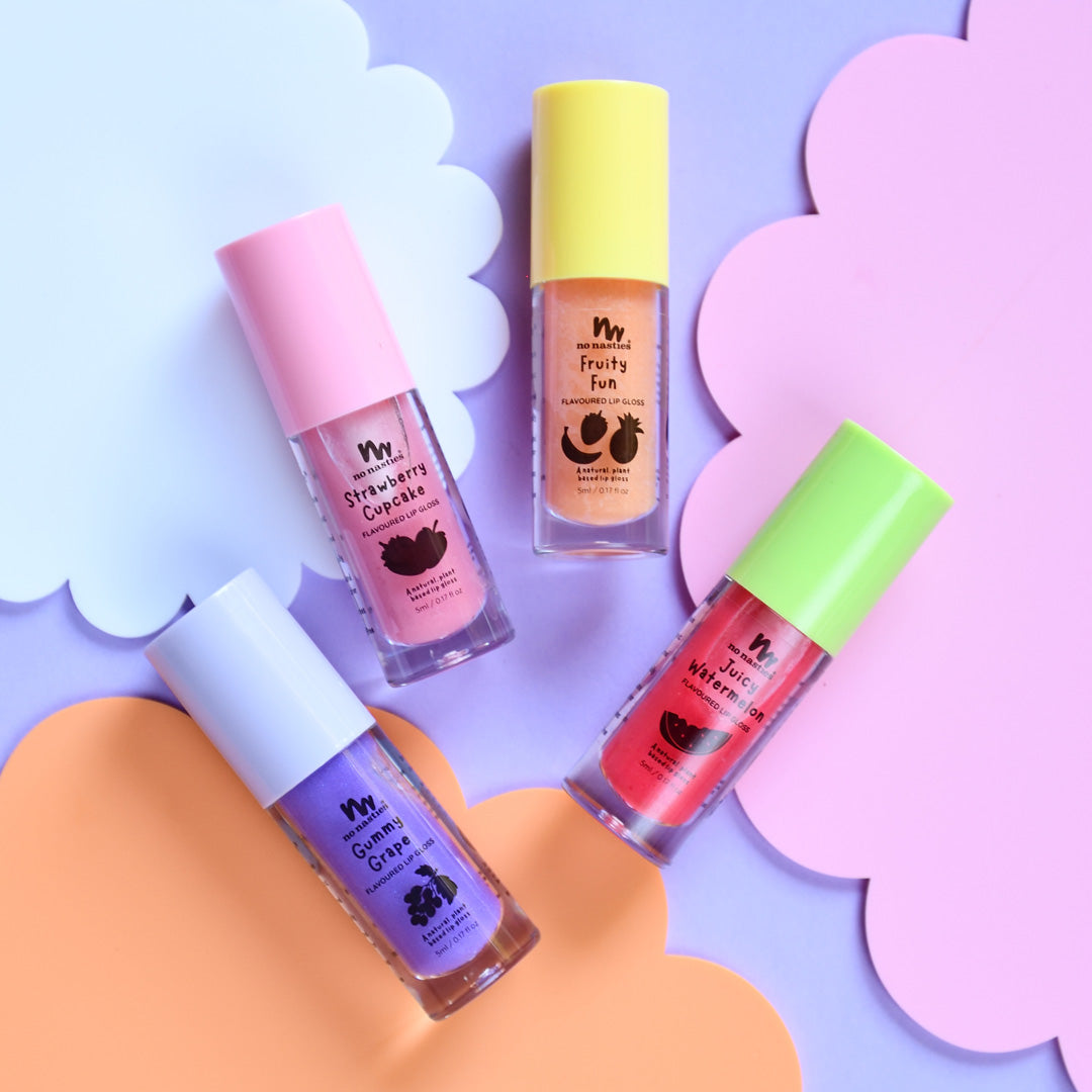Scented Natural Lip Gloss -Strawberry Cupcake - Shimmery Pastel Pink
