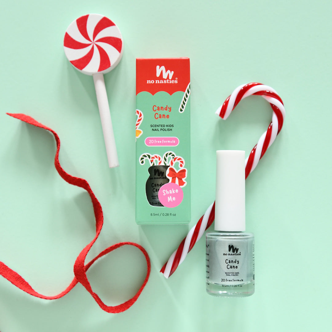 Scented Water Based Nail Polish - Candy Cane - Shimmery Green