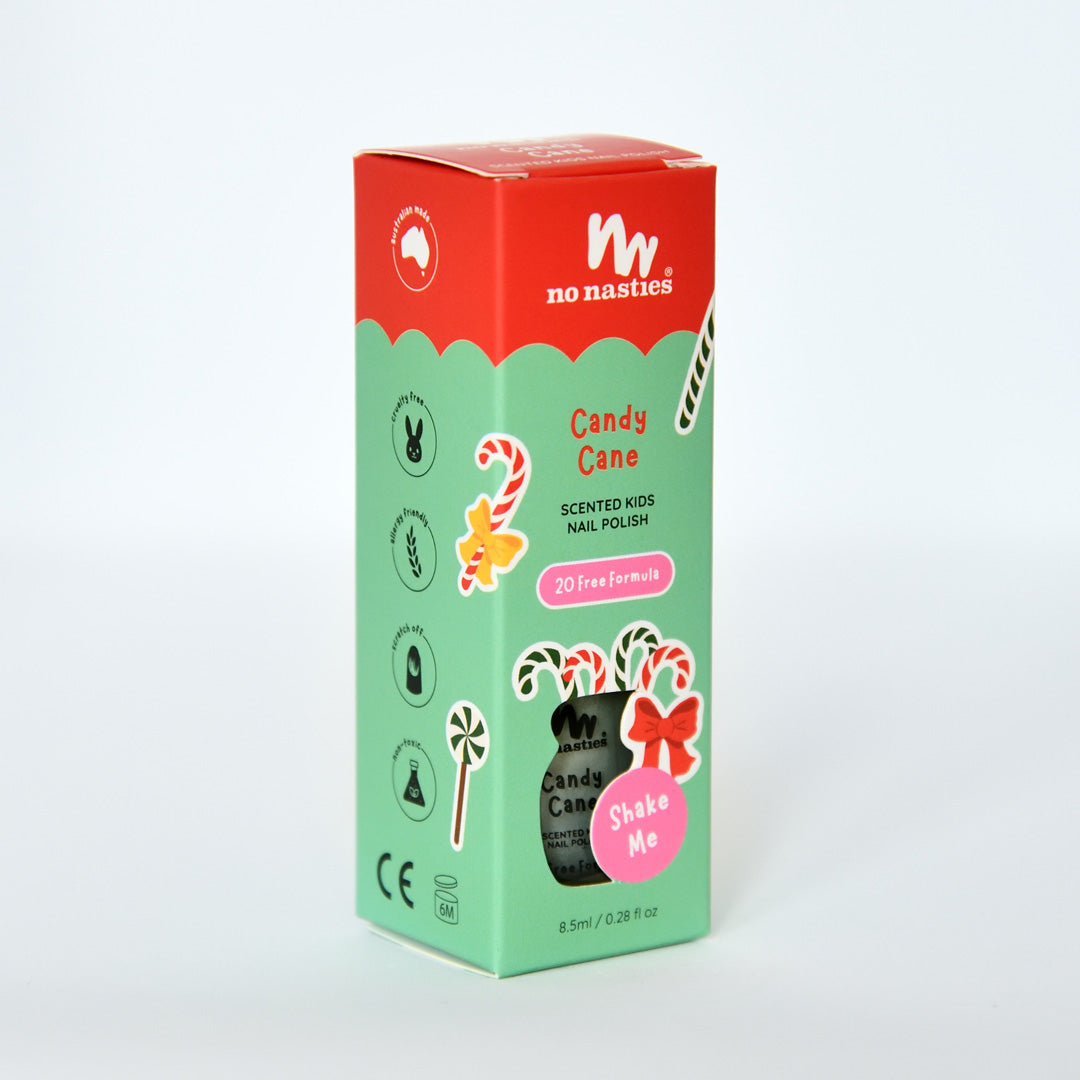 Scented Water Based Nail Polish - Candy Cane - Shimmery Green