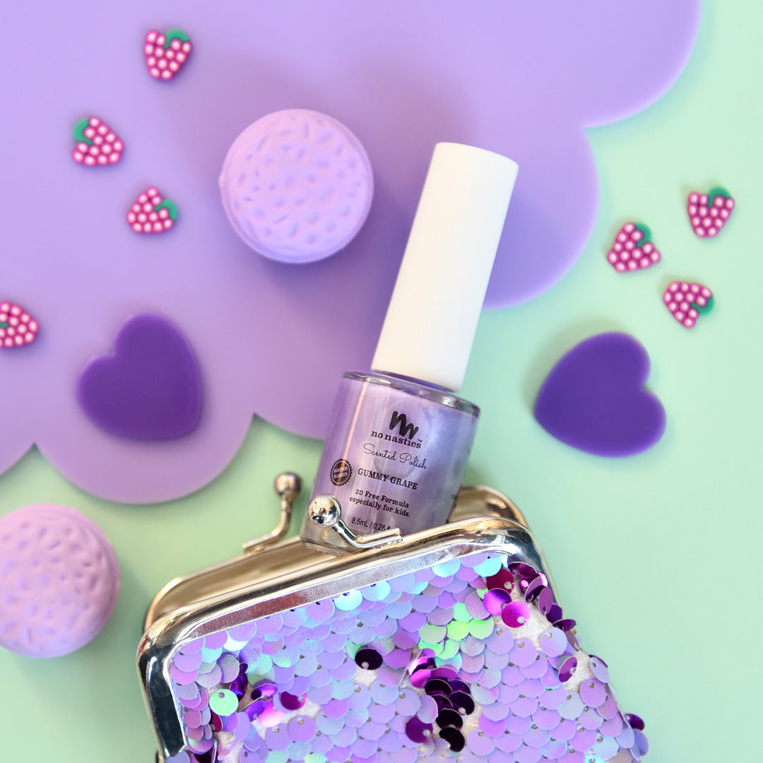 Scented Water Based Nail Polish - Gummy Grape - Purple