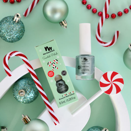 Scented Water Based Nail Polish - Candy Cane - Shimmery Green