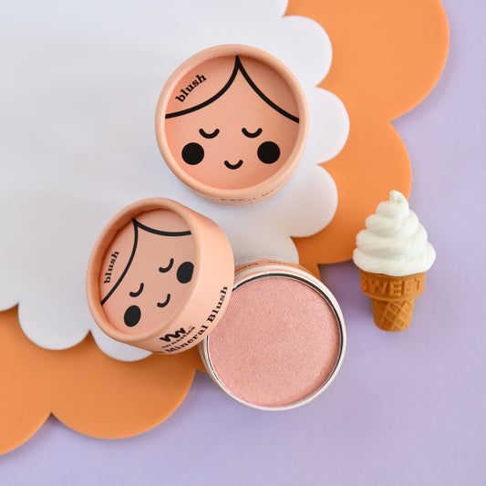 Kids Natural Make Up - Pressed Eco Blush - Shimmery Peach