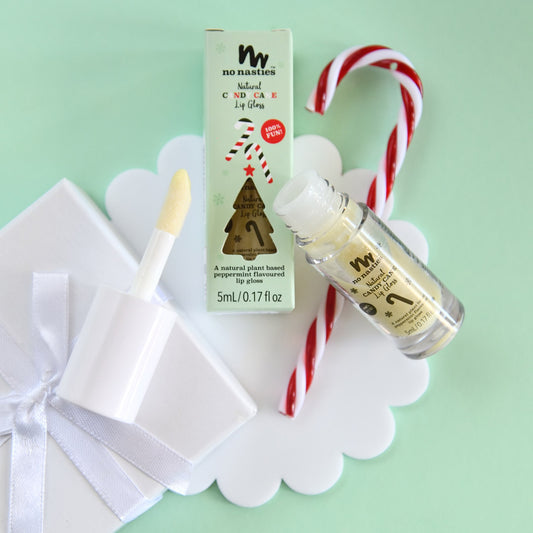 Scented Natural Lip Gloss - Candy Cane - Clear with Shimmer