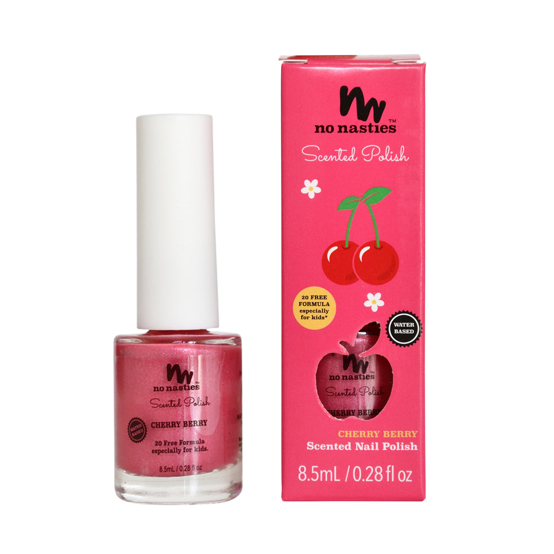 Scented Water Based Nail Polish - Cherry Berry - Bright Pink