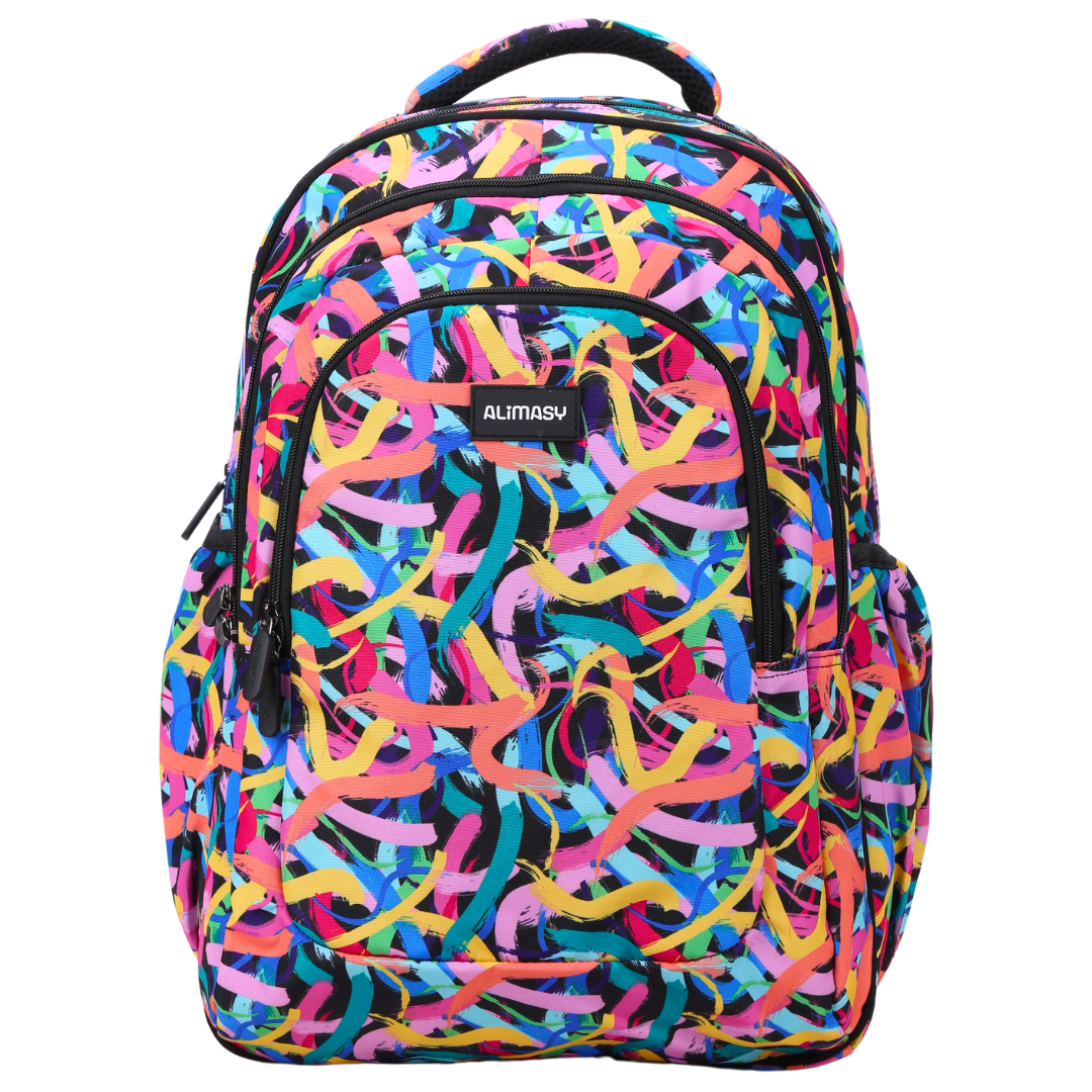 Large School Backpack - Paint Swirls