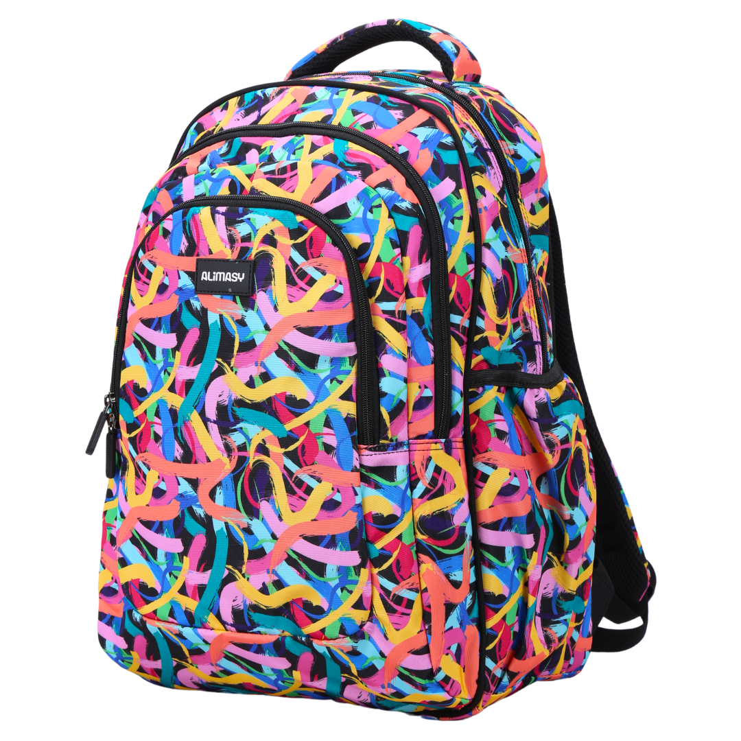 Large School Backpack - Paint Swirls
