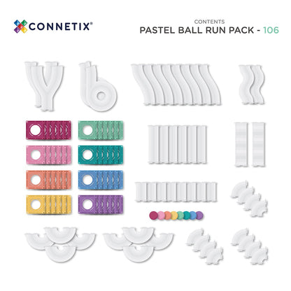 Magnetic Tiles - 106 pc Pastel Ball Run Pack