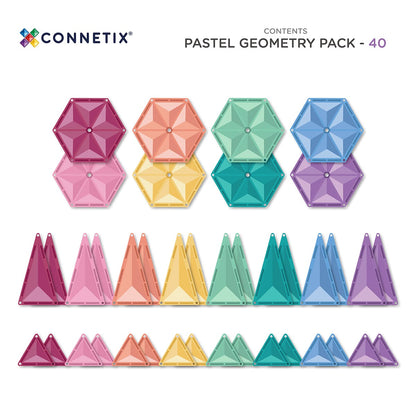 Magnetic Tiles - 40 pc Pastel Geometry Pack