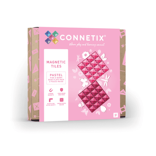 Magnetic Tiles - 2 pc Pastel Pink & Berry Base Plates