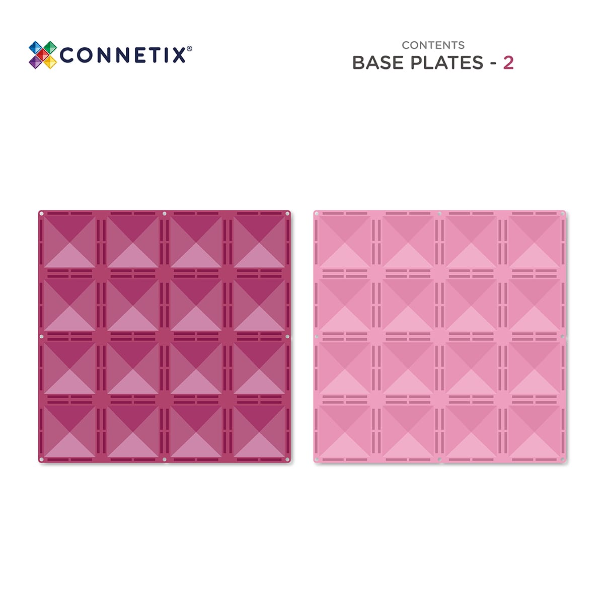 Magnetic Tiles - 2 pc Pastel Pink & Berry Base Plates